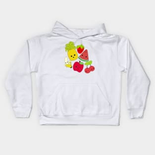 Kawaii Fruit Characters Kids Hoodie